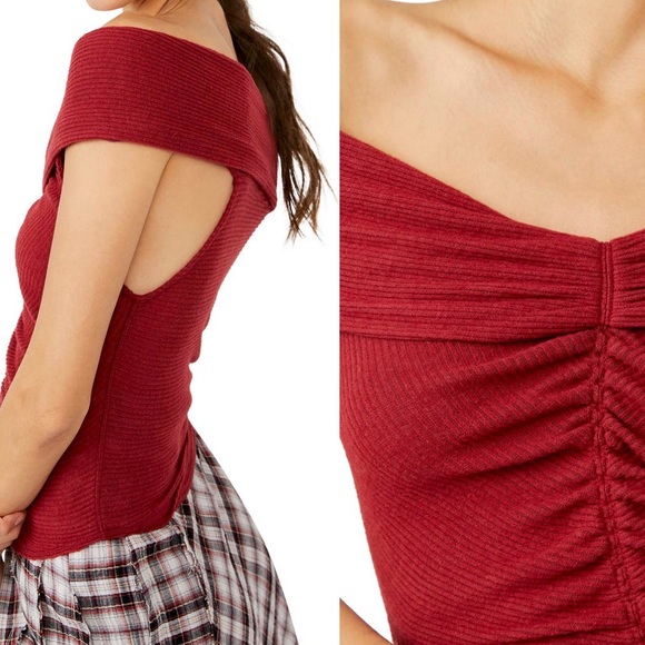 free people this cutie off the shoulder crop top - Picture 3 of 6